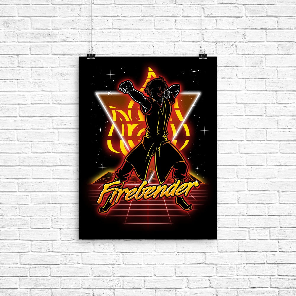 Retro Firebender Poster - Adult & Kids T-Shirts, Sweatshirts & Hoodies apparel design preview 1