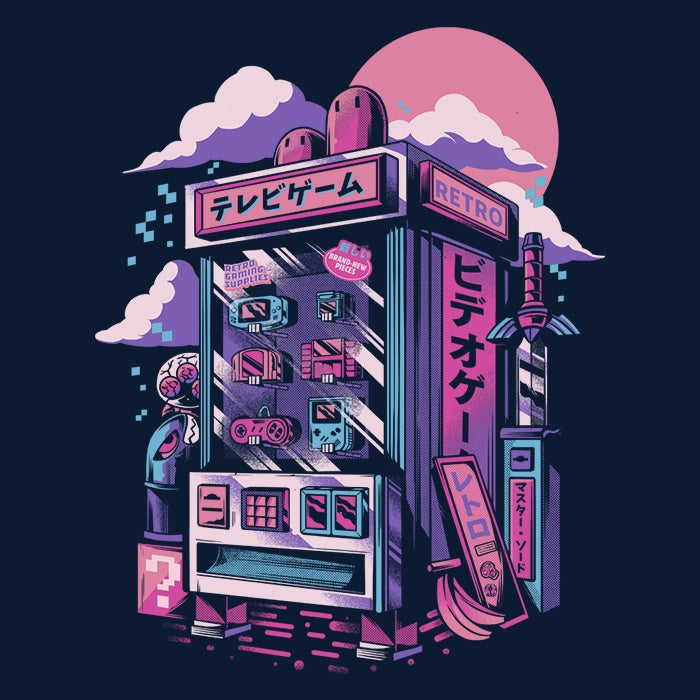 Retro Gaming Machine - Adult & Kids T-Shirts, Sweatshirts & Hoodies apparel design preview 2