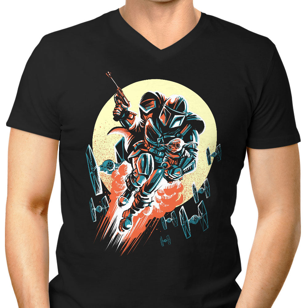 Retro Mando Men's V-Neck - Adult & Kids T-Shirts, Sweatshirts & Hoodies apparel design preview 1