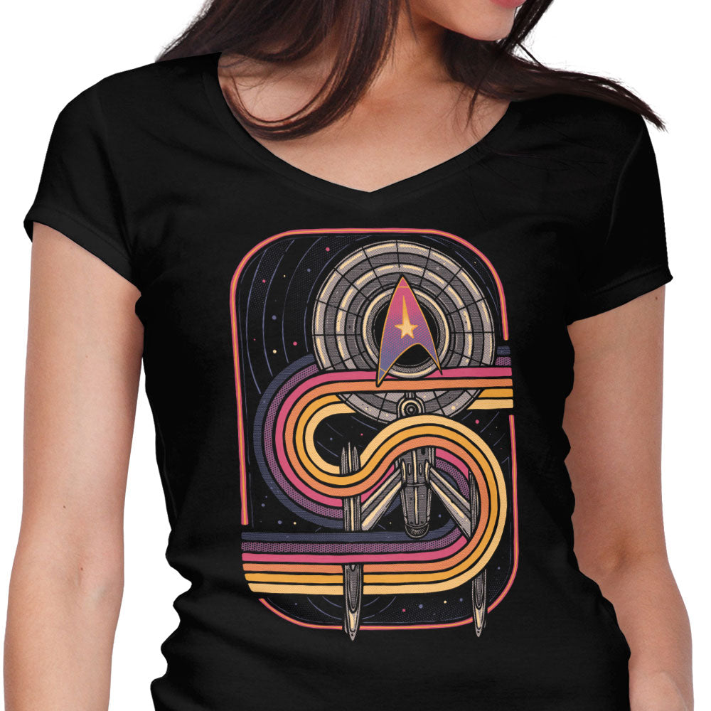 Retro Voyage Women's V-Neck - Adult & Kids T-Shirts, Sweatshirts & Hoodies apparel design preview 1