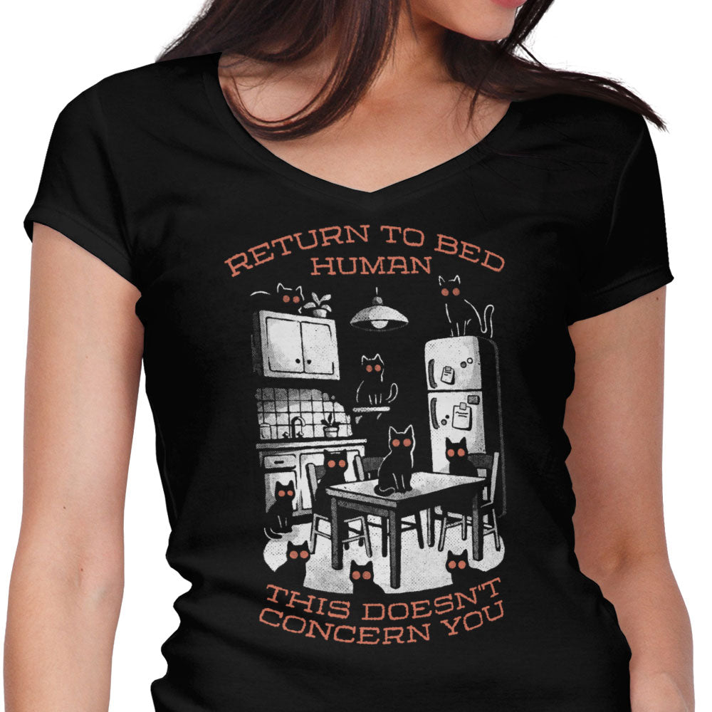 Return to Bed Women's V-Neck - Adult & Kids T-Shirts, Sweatshirts & Hoodies apparel design preview 1