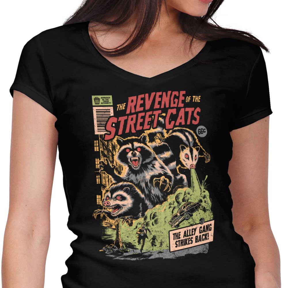 Revenge of the Street Cats Women's V-Neck - Adult & Kids T-Shirts, Sweatshirts & Hoodies apparel design preview 1
