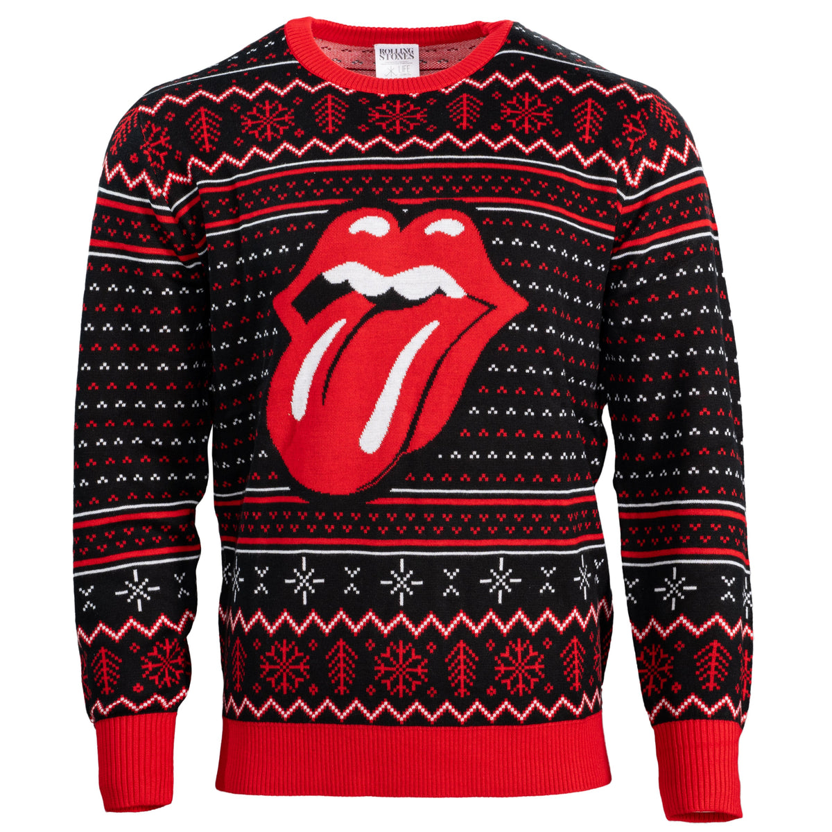 Rolling Stones Lips Tongue Ugly Christmas Sweater product image