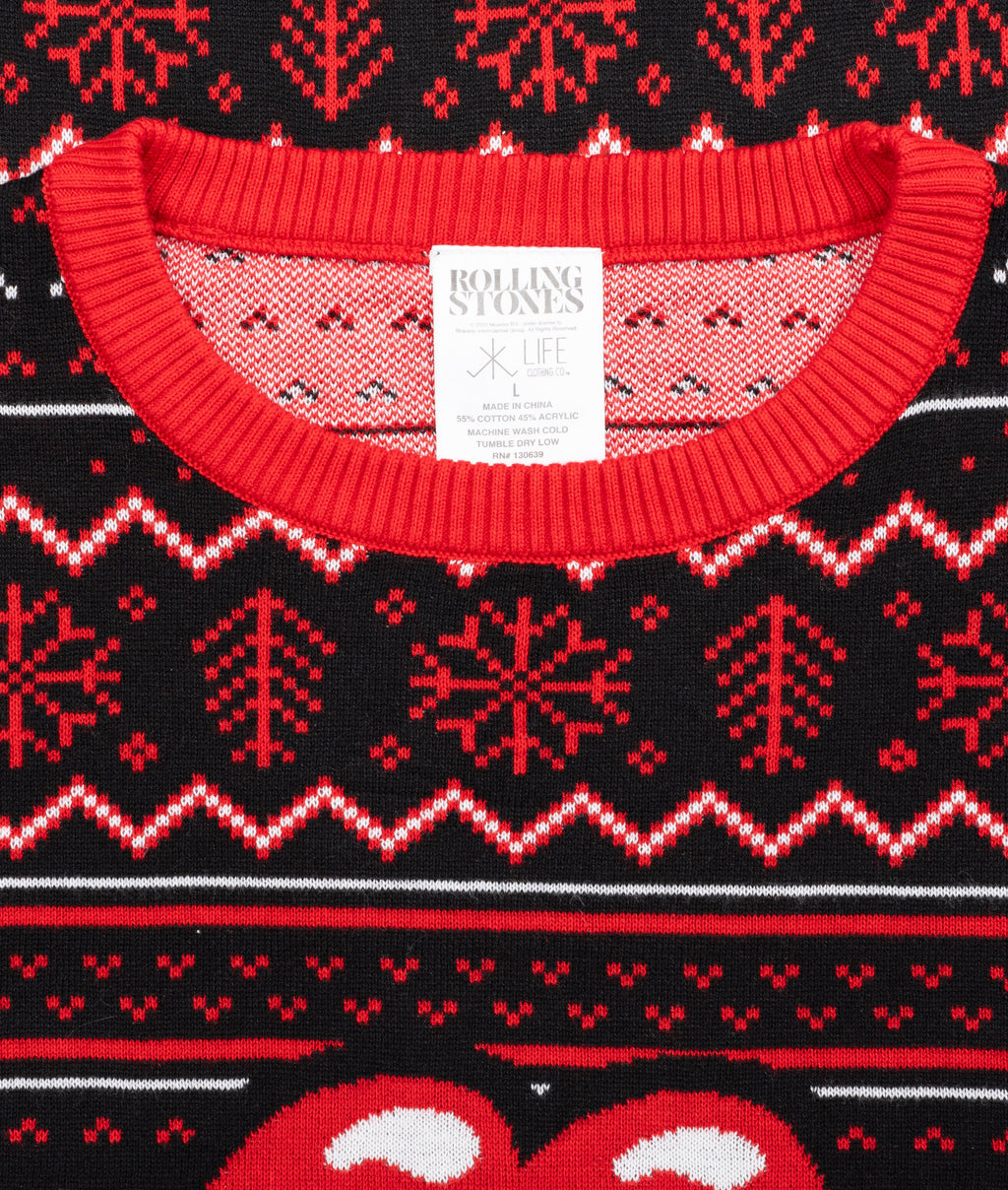 Rolling Stones Lips Tongue Ugly Christmas Sweater product image 4