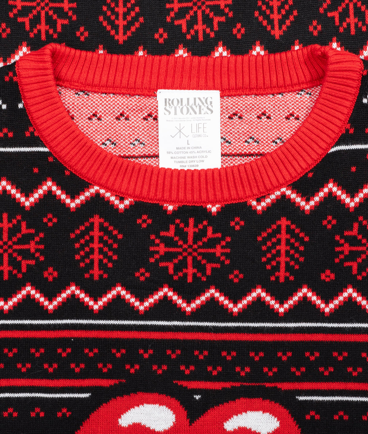 Rolling Stones Lips Tongue Ugly Christmas Sweater product image 4