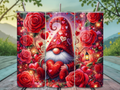 Valentines Gnome Roses 20 oz Skinny Tumbler Cup With - Adult & Kids T-Shirts, Sweatshirts & Hoodies apparel design preview 1