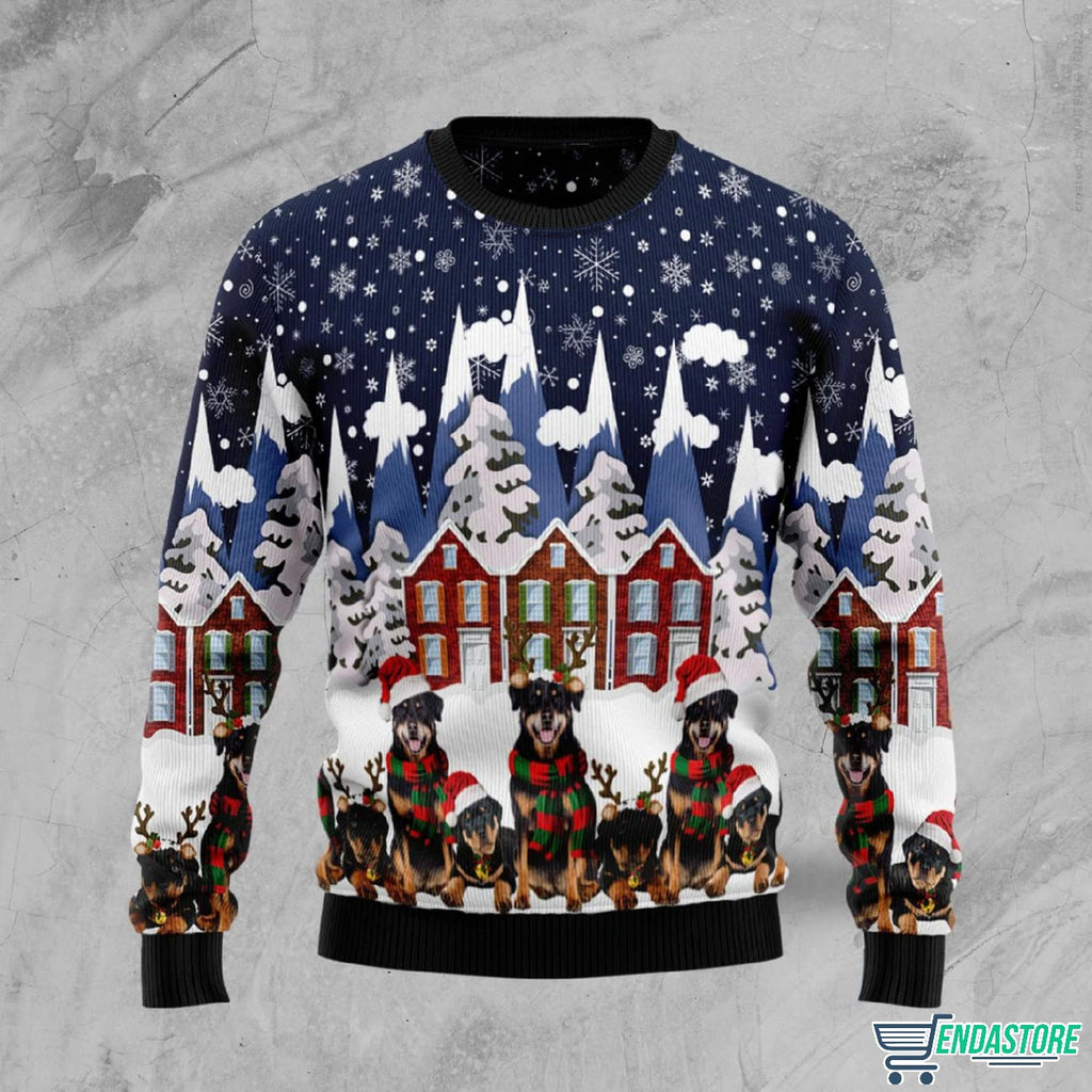 Rottweiler Family Ugly Christmas Sweater product image