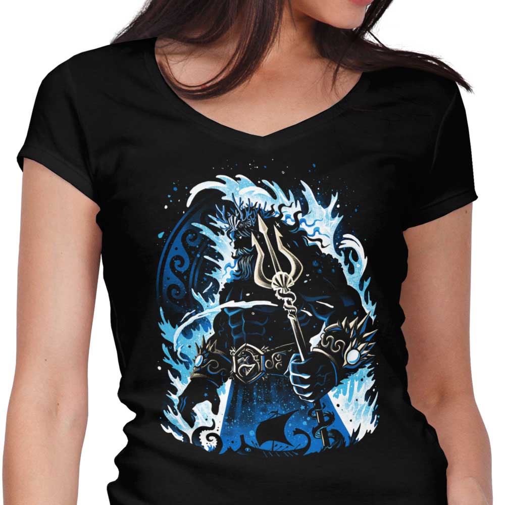 Ruler of the Deep Women's V-Neck - Adult & Kids T-Shirts, Sweatshirts & Hoodies apparel design preview 1