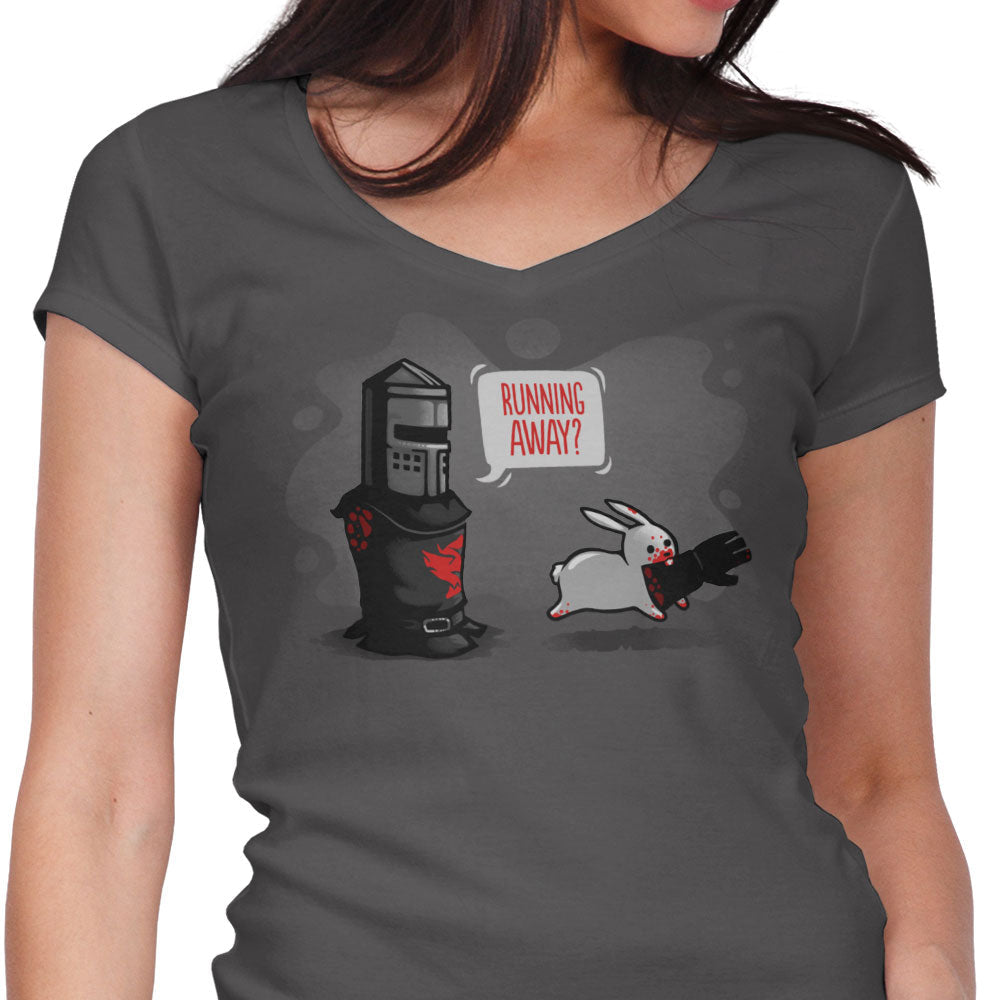 Running Away Women's V-Neck - Adult & Kids T-Shirts, Sweatshirts & Hoodies apparel design preview 1