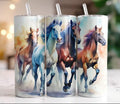 Running Horses 20 oz Skinny Tumbler Cup With Straw - Adult & Kids T-Shirts, Sweatshirts & Hoodies apparel design preview 1