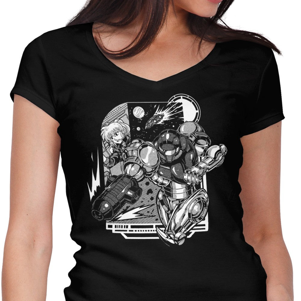 Running in Space Women's V-Neck - Adult & Kids T-Shirts, Sweatshirts & Hoodies apparel design preview 1