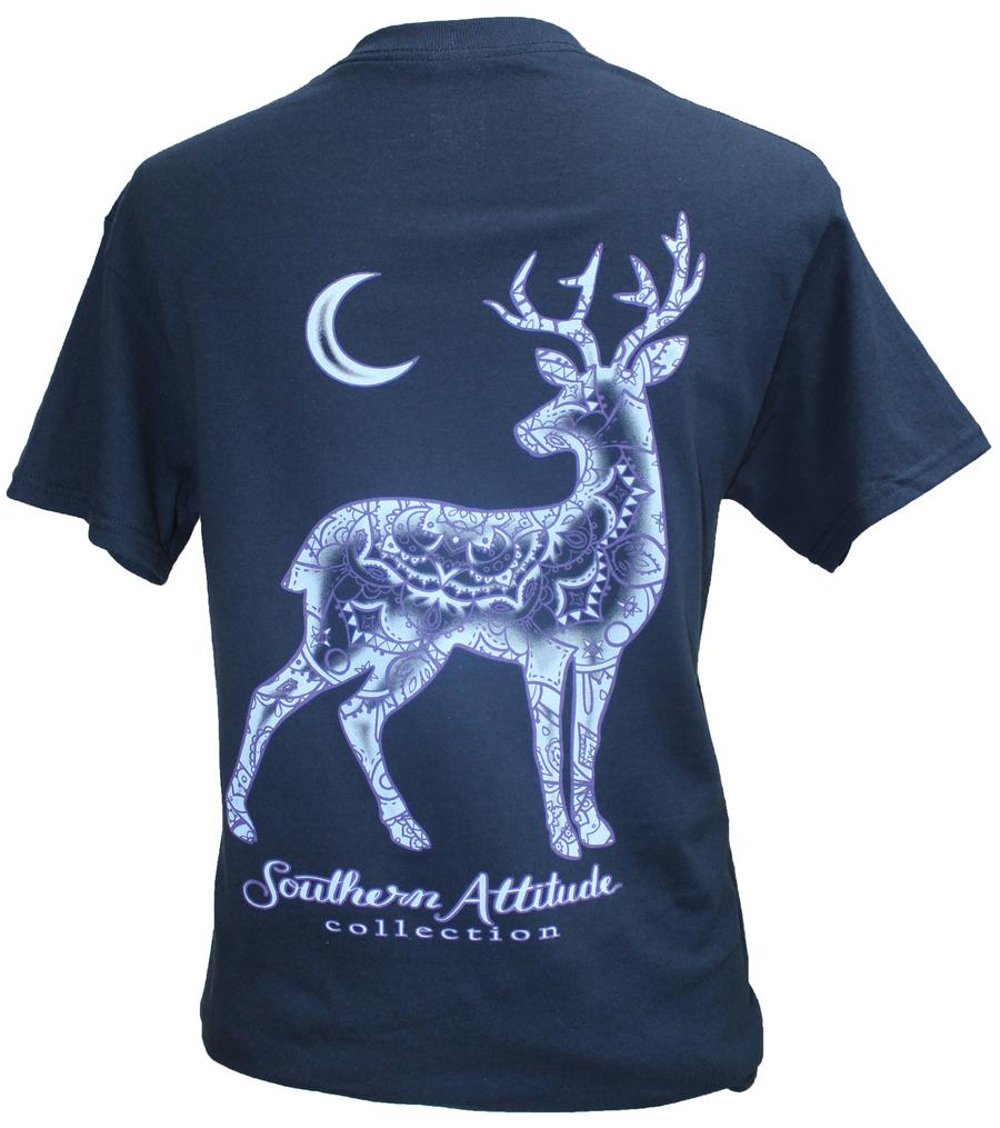 Southern Attitude Preppy Mandala Deer Moon - Adult & Kids T-Shirts, Sweatshirts & Hoodies apparel design preview 1