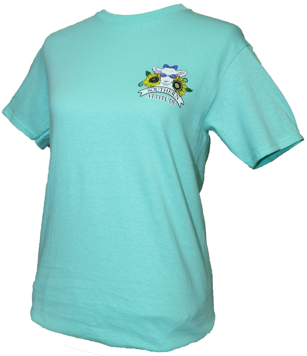 Southern Attitude What Time Goats Sunflower Seafoam - Adult & Kids T-Shirts, Sweatshirts & Hoodies apparel design preview 2