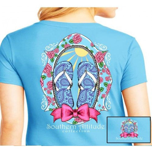 Sale Southen Attitude Preppy Classy Flip Flops Sky - Adult & Kids T-Shirts, Sweatshirts & Hoodies apparel design preview 1