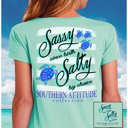 Southern Attitude Mint Turtles Sassy Since Birth - Adult & Kids T-Shirts, Sweatshirts & Hoodies apparel design preview 2