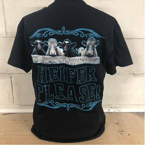 Country Life Southern Attitude Heifer Please Black - Adult & Kids T-Shirts, Sweatshirts & Hoodies apparel design preview 2