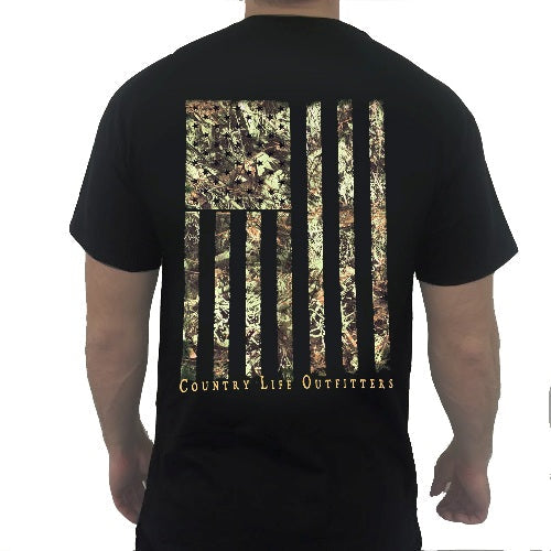Country Life Outfitters Vintage USA Camo Flag - Adult & Kids T-Shirts, Sweatshirts & Hoodies apparel design preview 1