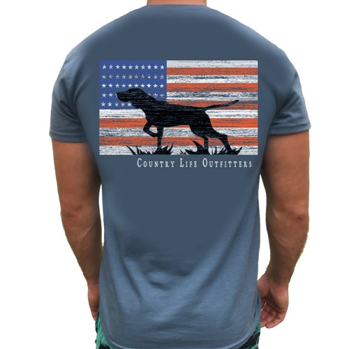 Country Life Outfitters Vintage USA Flag Dog - Adult & Kids T-Shirts, Sweatshirts & Hoodies apparel design preview 1