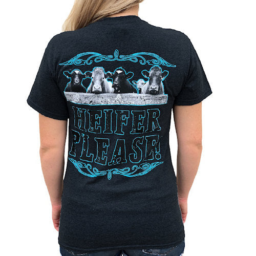 Country Life Southern Attitude Heifer Please Black - Adult & Kids T-Shirts, Sweatshirts & Hoodies apparel design preview 1