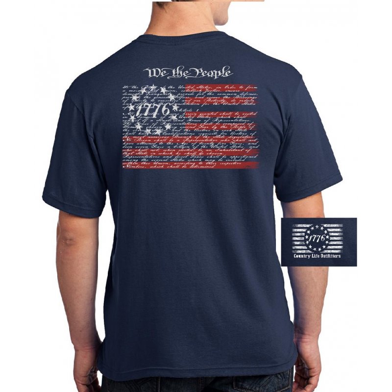 Country Life Outfitters Vintage USA American Flag We - Adult & Kids T-Shirts, Sweatshirts & Hoodies apparel design preview 1