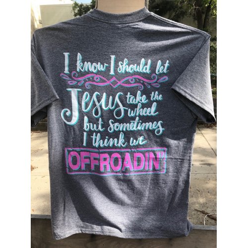 Southern Attitude Preppy Jesus Take The Wheel - Adult & Kids T-Shirts, Sweatshirts & Hoodies apparel design preview 2