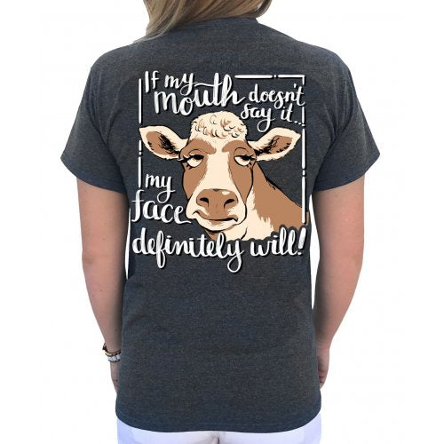 Southern Attitude Preppy Cow If My Mouth Doesn't Say - Adult & Kids T-Shirts, Sweatshirts & Hoodies apparel design preview 2