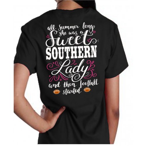 Southern Attitude Preppy Sweet Lady Football - Adult & Kids T-Shirts, Sweatshirts & Hoodies apparel design preview 1