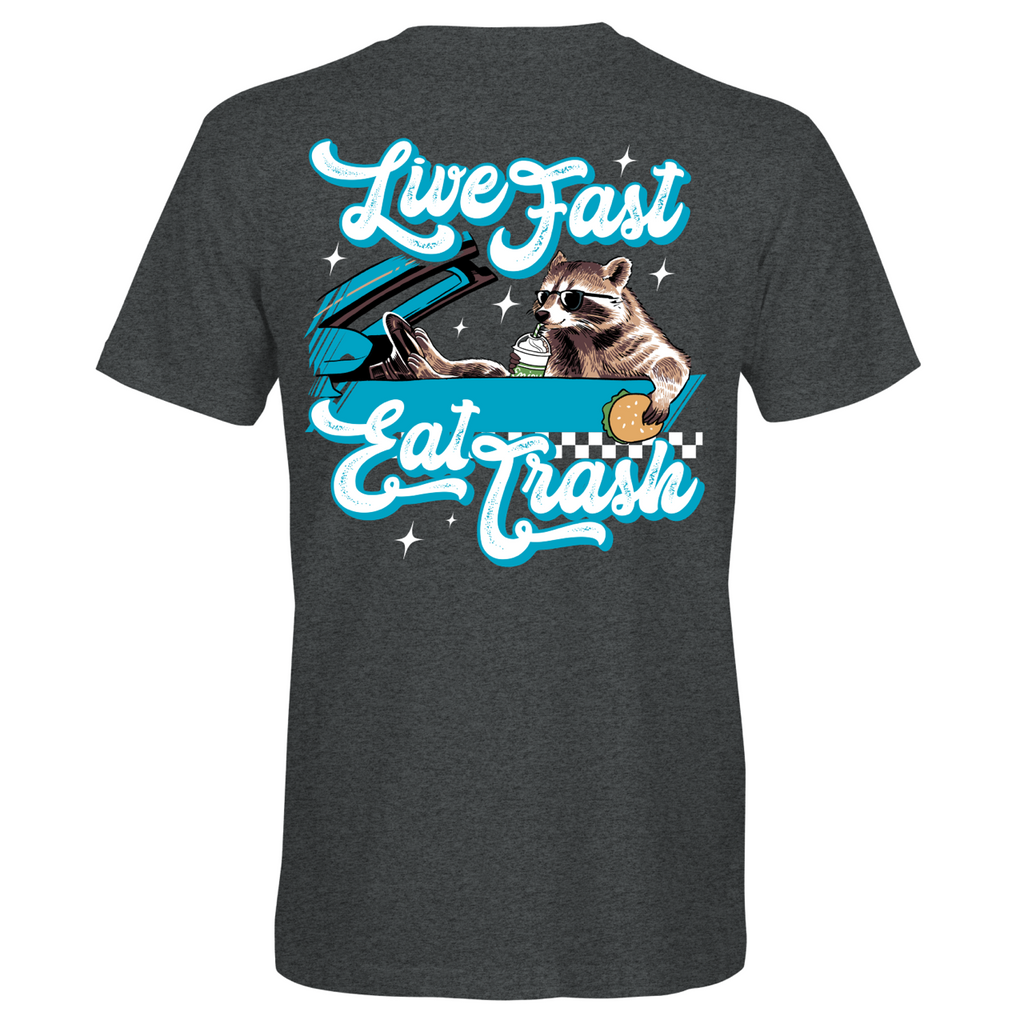 Southern Attitude Live Fast Eat Trash Raccoon - Adult & Kids T-Shirts, Sweatshirts & Hoodies apparel design preview 2