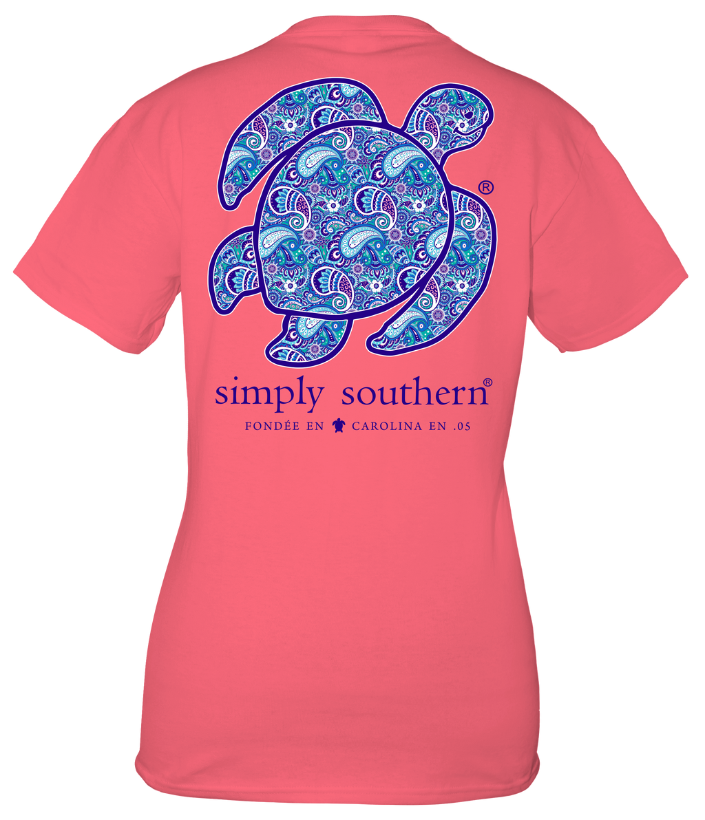 SALE Simply Southern Preppy Save The Turtles Paisley - Adult & Kids T-Shirts, Sweatshirts & Hoodies apparel design preview 2