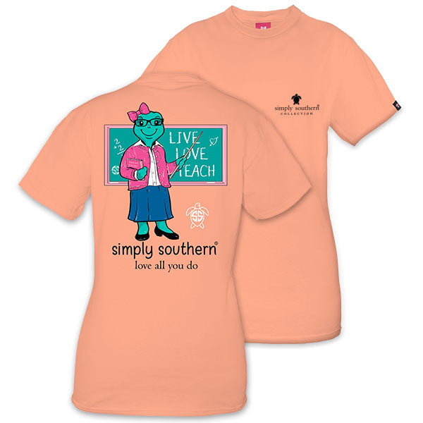 SALE Simply Southern Preppy Teacher Peachy Save The - Adult & Kids T-Shirts, Sweatshirts & Hoodies apparel design preview 1