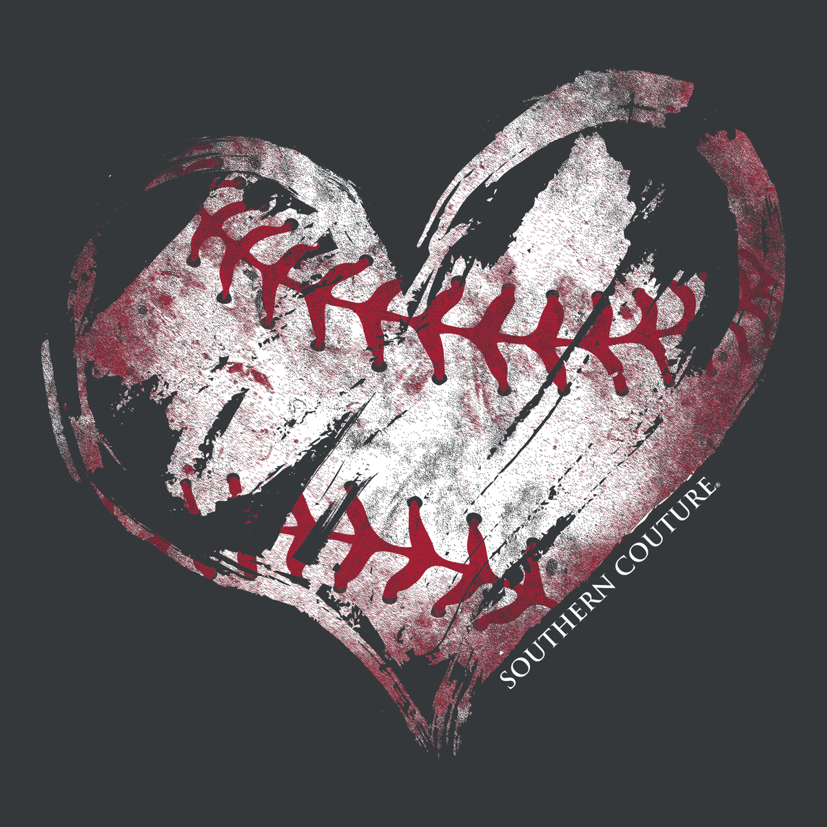 Southern Couture Baseball Heart Soft - Adult & Kids T-Shirts, Sweatshirts & Hoodies apparel design preview 2