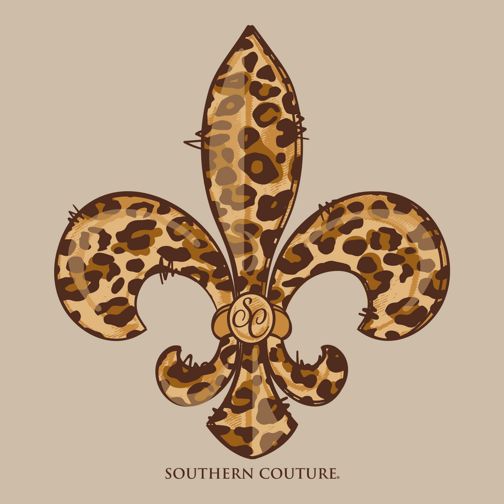 SALE Southern Couture Leopard Fleur De Lis Soft - Adult & Kids T-Shirts, Sweatshirts & Hoodies apparel design preview 2
