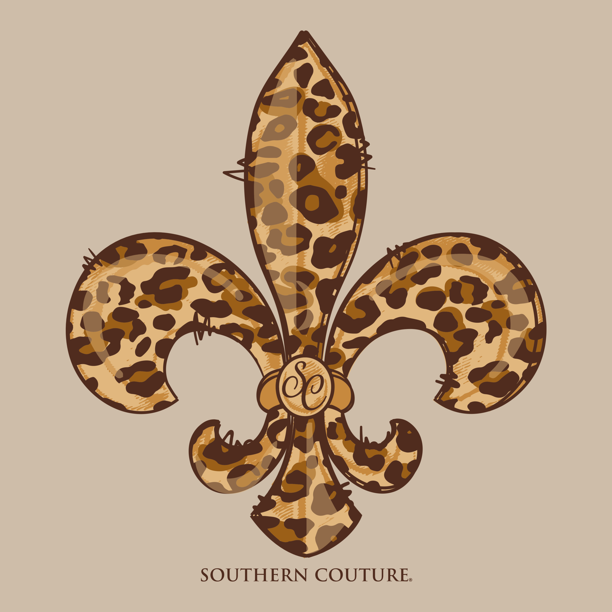 SALE Southern Couture Leopard Fleur De Lis Soft - Adult & Kids T-Shirts, Sweatshirts & Hoodies apparel design preview 2