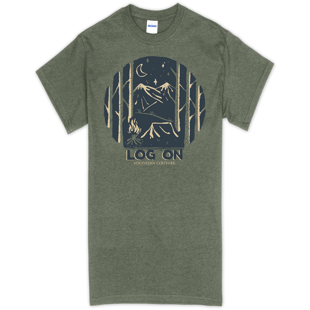Southern Couture Log On Outdoors Camping Soft - Adult & Kids T-Shirts, Sweatshirts & Hoodies apparel design preview 2