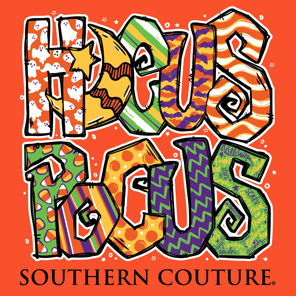Southern Couture Classic Hocus Pocus Halloween Orange - Adult & Kids T-Shirts, Sweatshirts & Hoodies apparel design preview 2