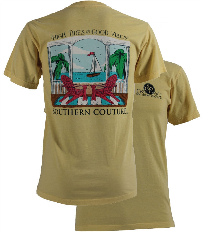 Sale Southern Couture Comfort Color High Tide Beach - Adult & Kids T-Shirts, Sweatshirts & Hoodies apparel design preview 1