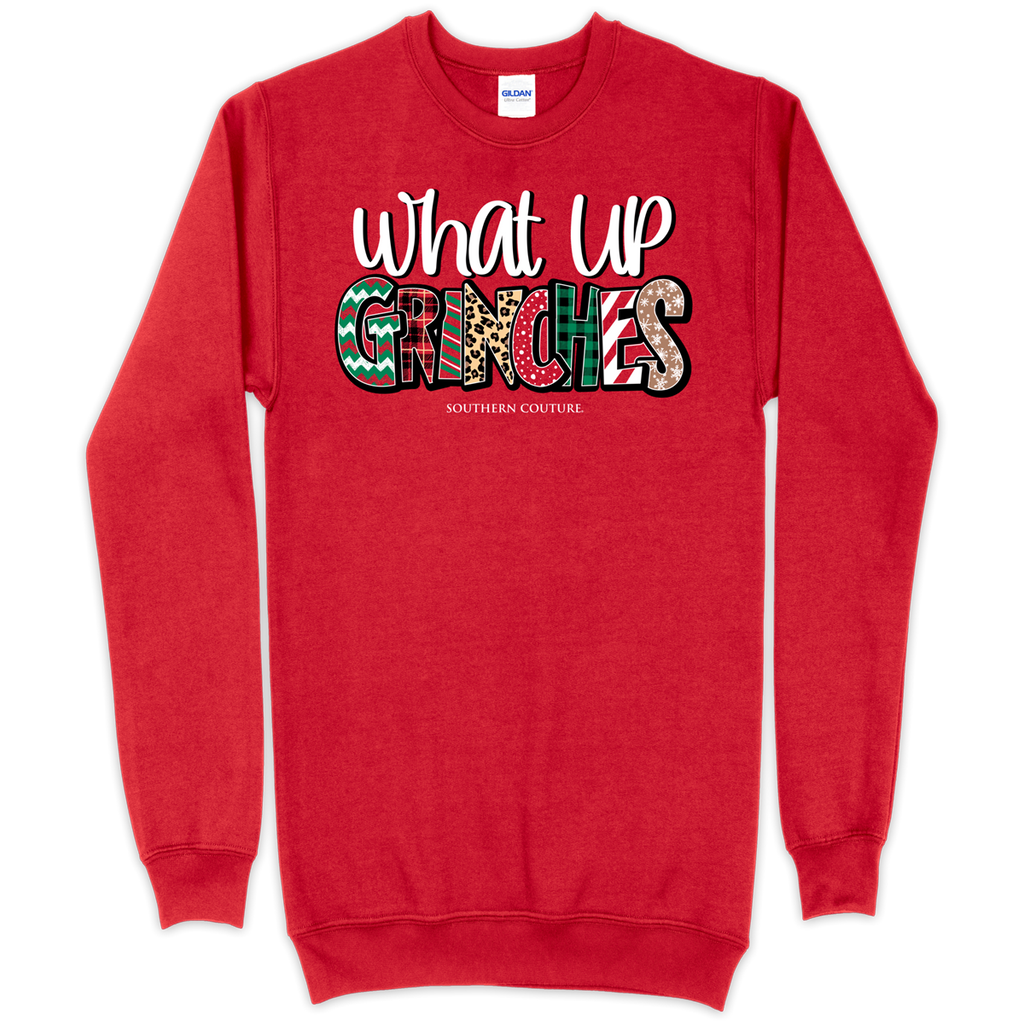 Southern Couture What Up Grinches Holiday - Adult & Kids T-Shirts, Sweatshirts & Hoodies apparel design preview 1