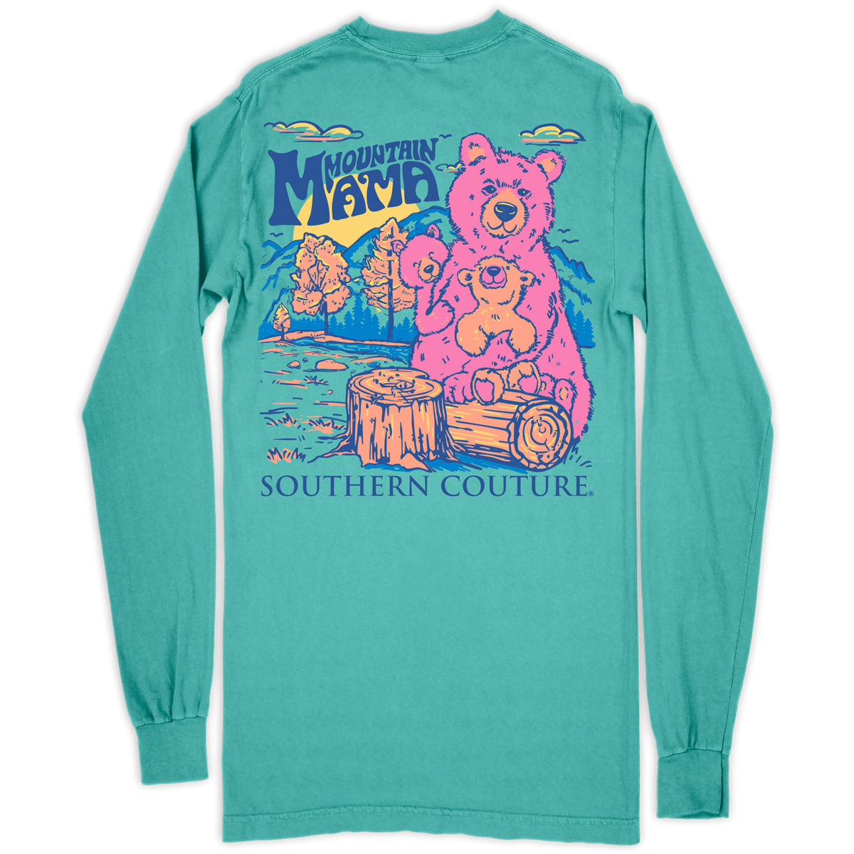 Southern Couture Mountain Mama Bear Comfort Colors - Adult & Kids T-Shirts, Sweatshirts & Hoodies apparel design preview 1
