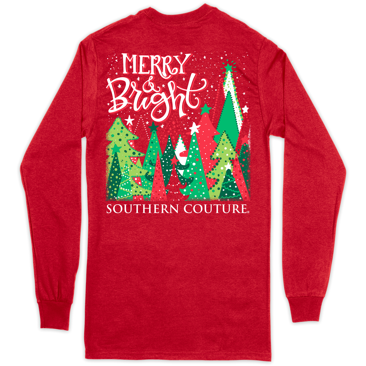 Southern Couture Classic Merry Bright Trees Holiday - Adult & Kids T-Shirts, Sweatshirts & Hoodies apparel design preview 1