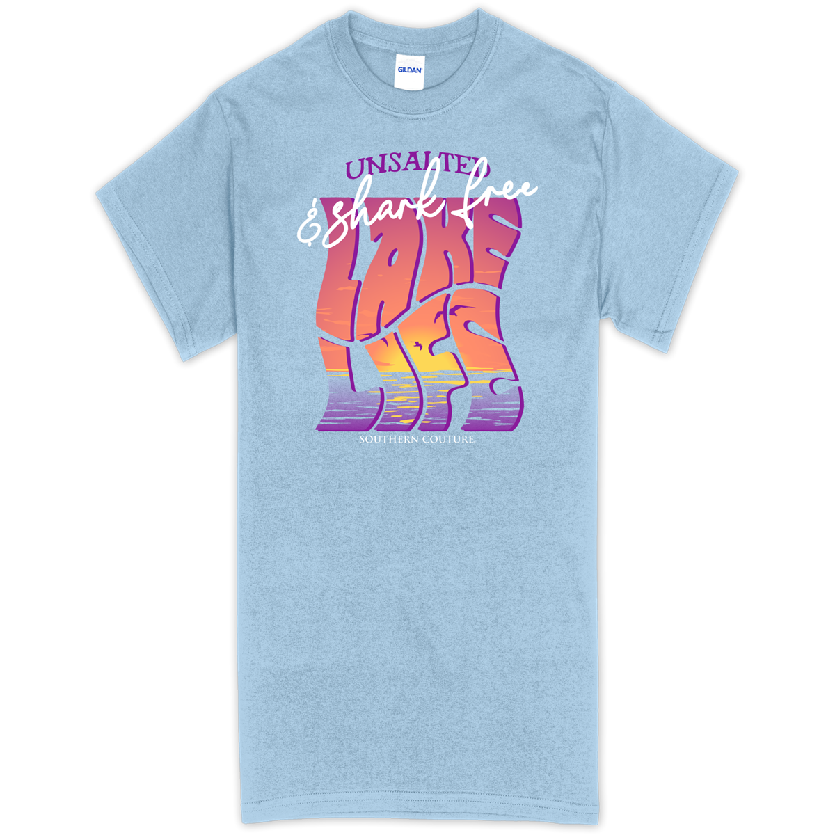 Southern Couture Unsalted Shark Free Lake Life Soft - Adult & Kids T-Shirts, Sweatshirts & Hoodies apparel design preview 1