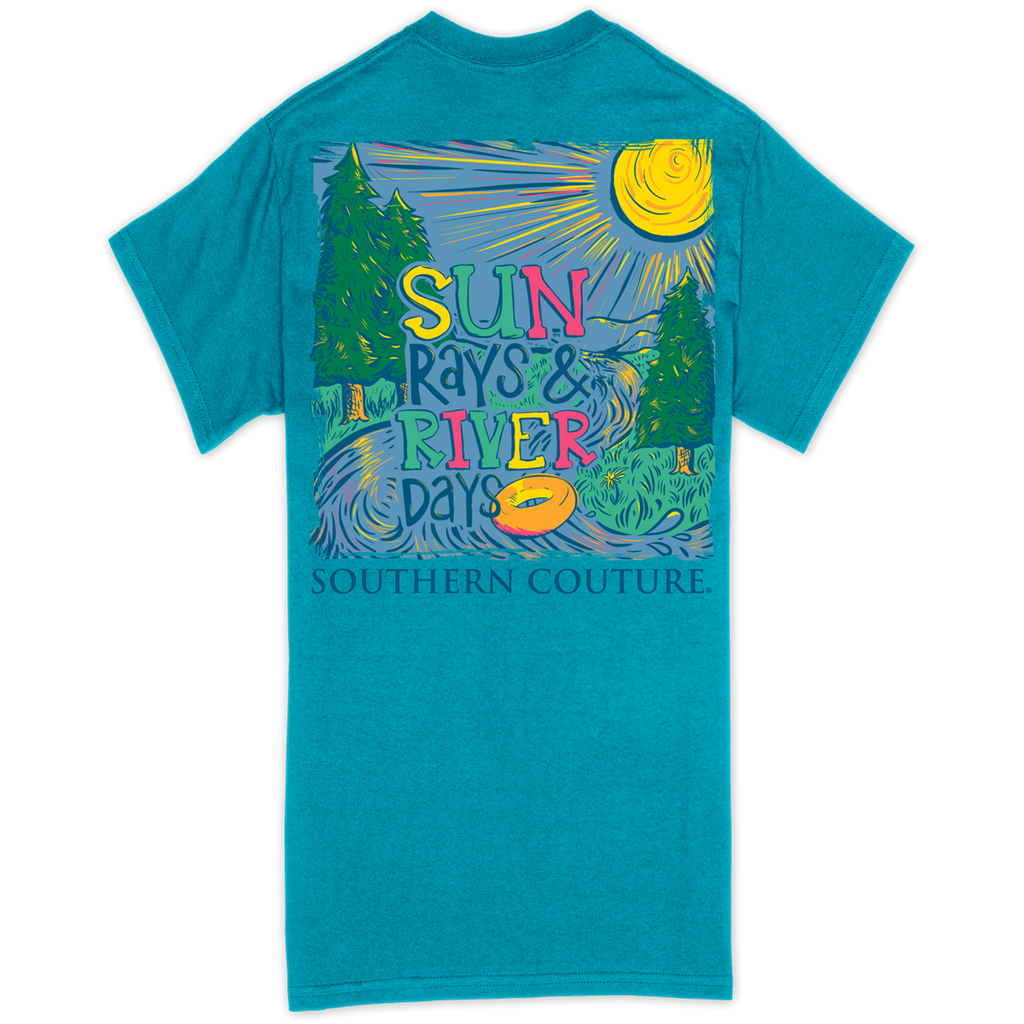 Southern Couture Classic Sun Rays River Days - Adult & Kids T-Shirts, Sweatshirts & Hoodies apparel design preview 1