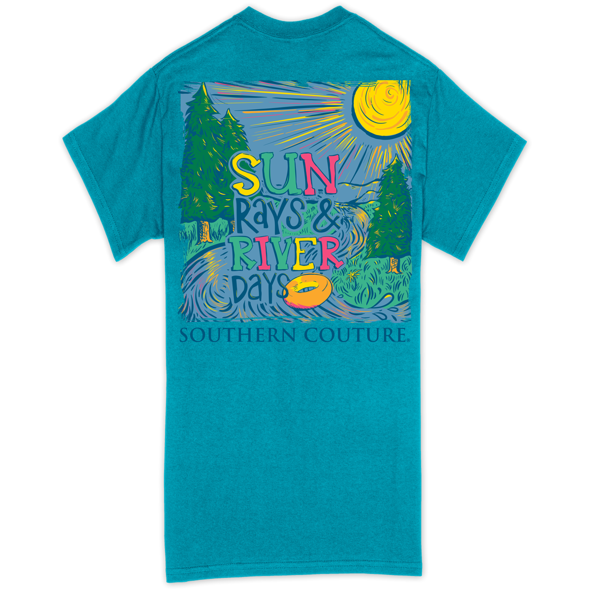 Southern Couture Classic Sun Rays River Days - Adult & Kids T-Shirts, Sweatshirts & Hoodies apparel design preview 1