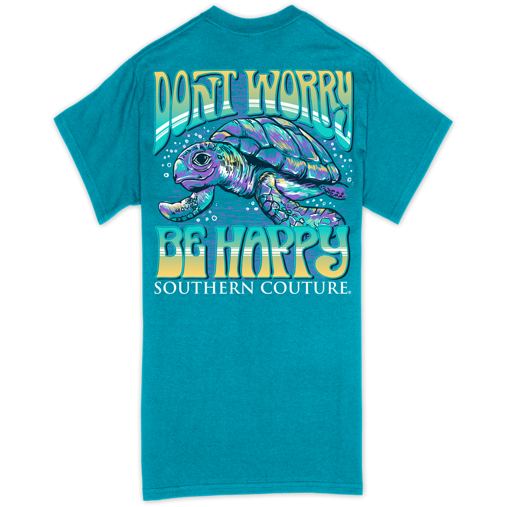 Southern Couture Classic Don't Worry Be Happy Turtle - Adult & Kids T-Shirts, Sweatshirts & Hoodies apparel design preview 1
