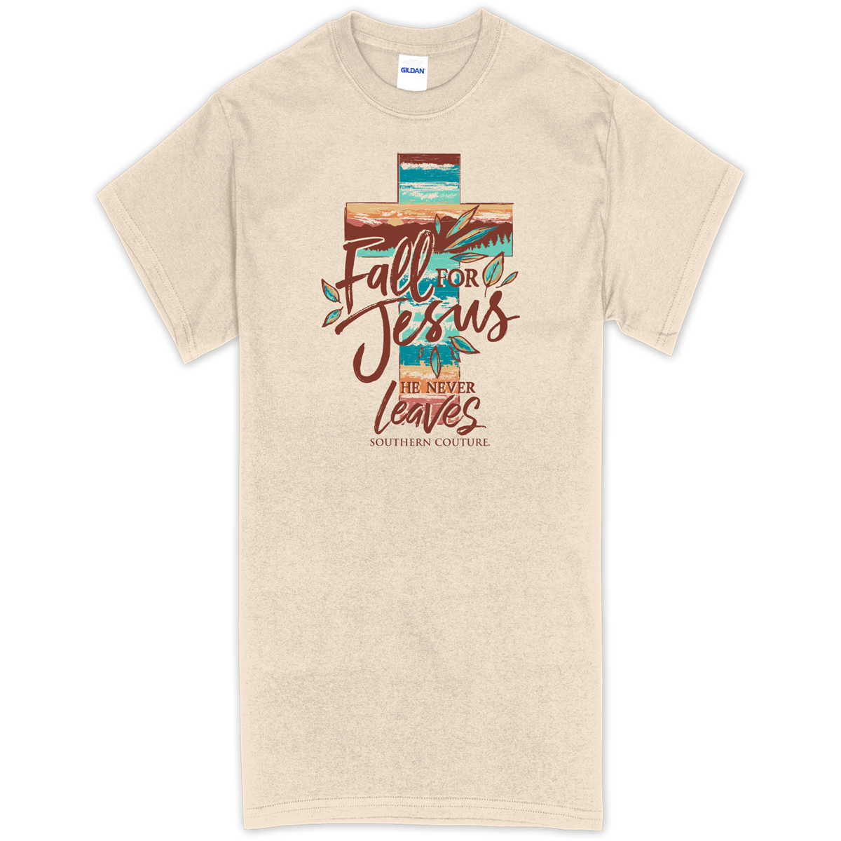 Southern Couture Fall for Jesus Cross Soft - Adult & Kids T-Shirts, Sweatshirts & Hoodies apparel design preview 1