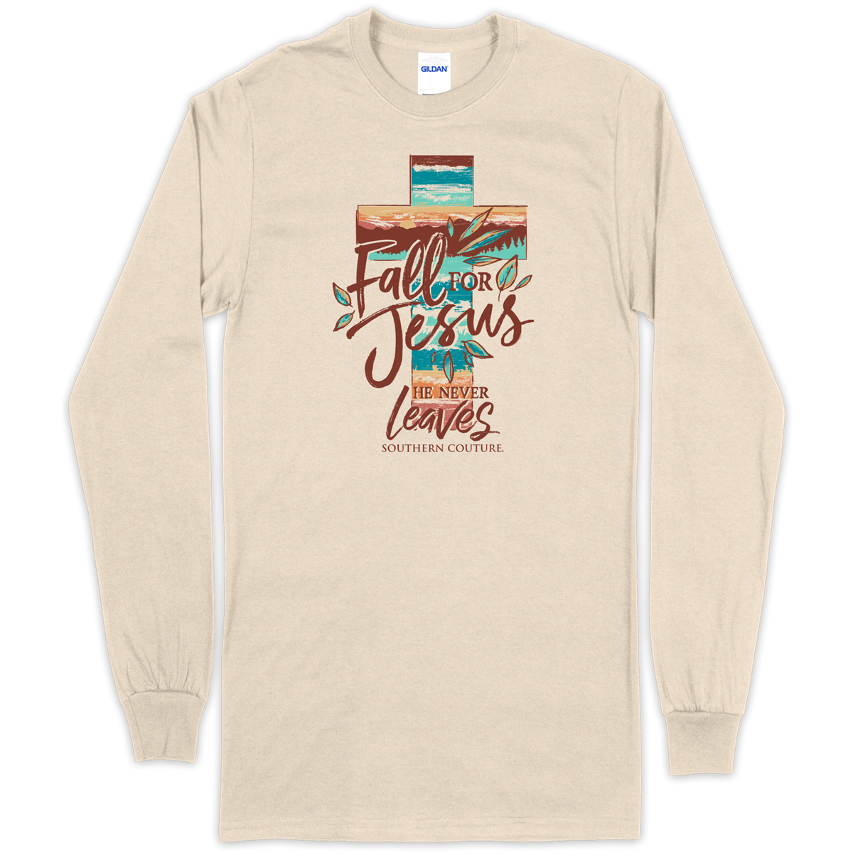 Southern Couture Fall for Jesus Cross Soft - Adult & Kids T-Shirts, Sweatshirts & Hoodies apparel design preview 1