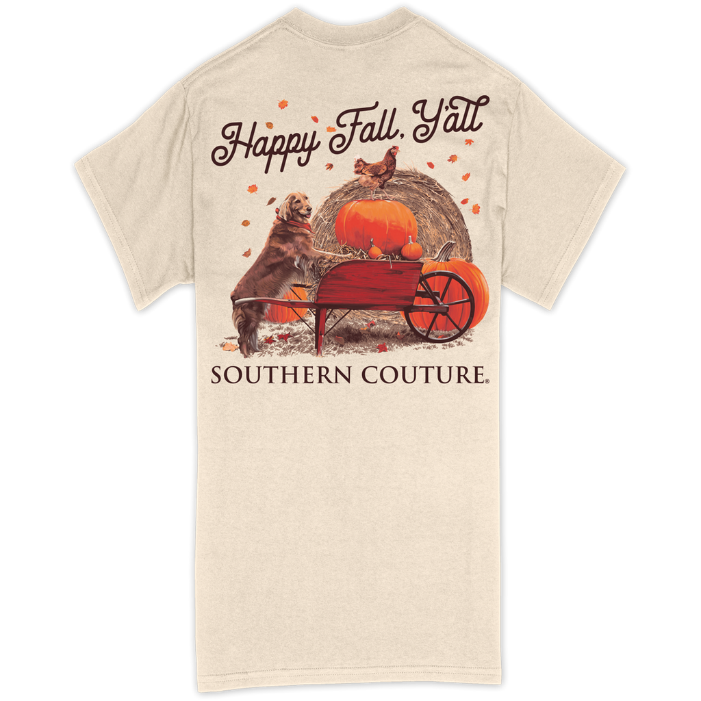 Southern Couture Classic Happy Fall Chicken Pumpkins - Adult & Kids T-Shirts, Sweatshirts & Hoodies apparel design preview 1