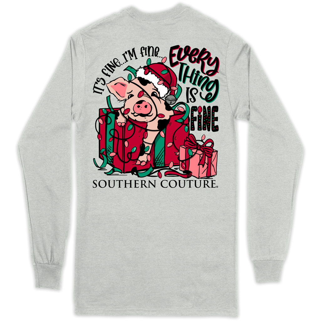 Southern Couture Classic It's Fine Christmas Pig - Adult & Kids T-Shirts, Sweatshirts & Hoodies apparel design preview 1