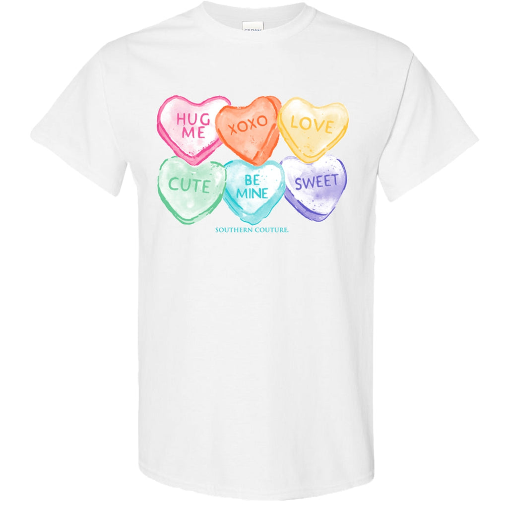 Southern Couture Soft Valentine Candy Hearts - Adult & Kids T-Shirts, Sweatshirts & Hoodies apparel design preview 1