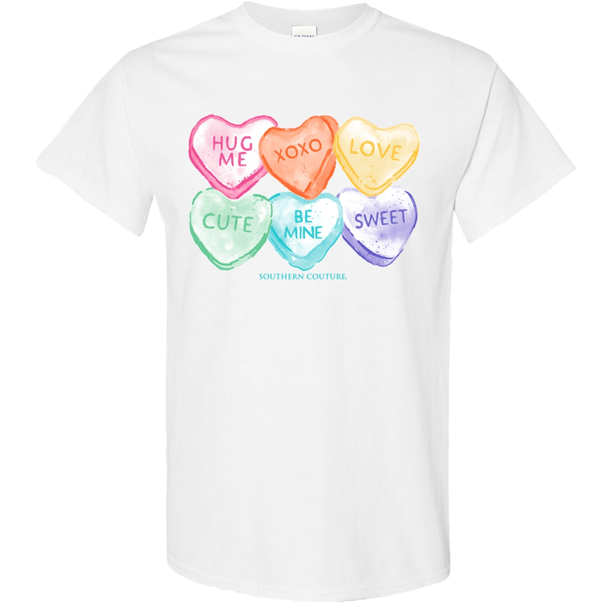 Southern Couture Soft Valentine Candy Hearts - Adult & Kids T-Shirts, Sweatshirts & Hoodies apparel design preview 1