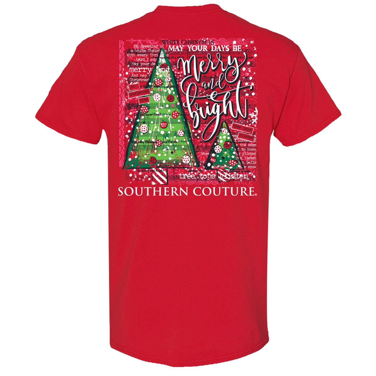 Southern Couture Classic Merry Bright Sheet Music - Adult & Kids T-Shirts, Sweatshirts & Hoodies apparel design preview 1